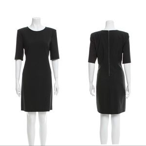 Theory Black Short Sleeve Wool Blend Sheath Dress